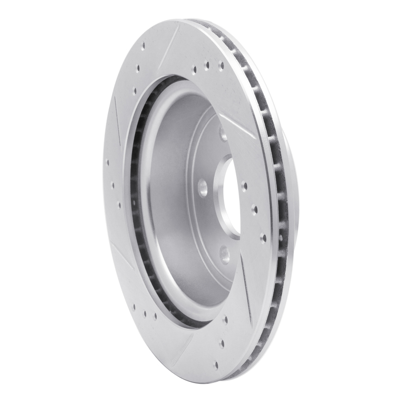 Chevrolet Cobalt Brake Rotor (1) - Rear Right - R1 Concepts - Drilled & Slotted - Silver - `08-`10